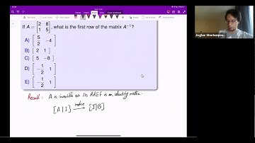Labtube-(Math 1229)-Test 2 Review: Q14-Finding the Inverse of Matrix