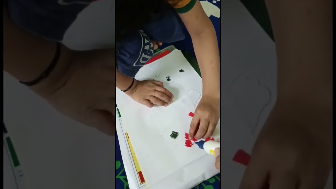 Paper Tearing and Pasting Fish Activity By Four Year Old Kids (1) 