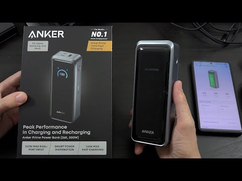 Anker Prime Power Bank, 26,250mAh 3-Port Portable Charger with 300W Max Output, Two-Way Charging