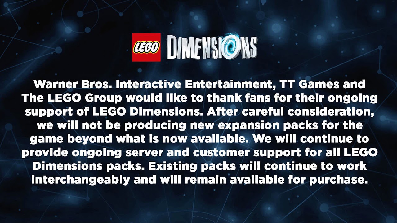 LEGO Dimensions OFFICIALLY Discontinued by Warner Brothers YouTube