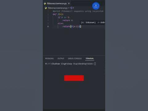 print Fibonacci sequence using recursion in python #shorts #short - YouTube