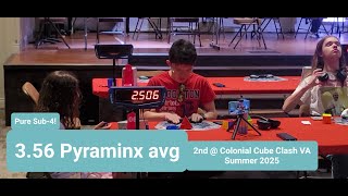 3.56 Pyraminx average || pure sub-4! || 2nd @ Colonial Cube Clash VA Summer 2025