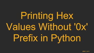 Printing Hex Values Without 