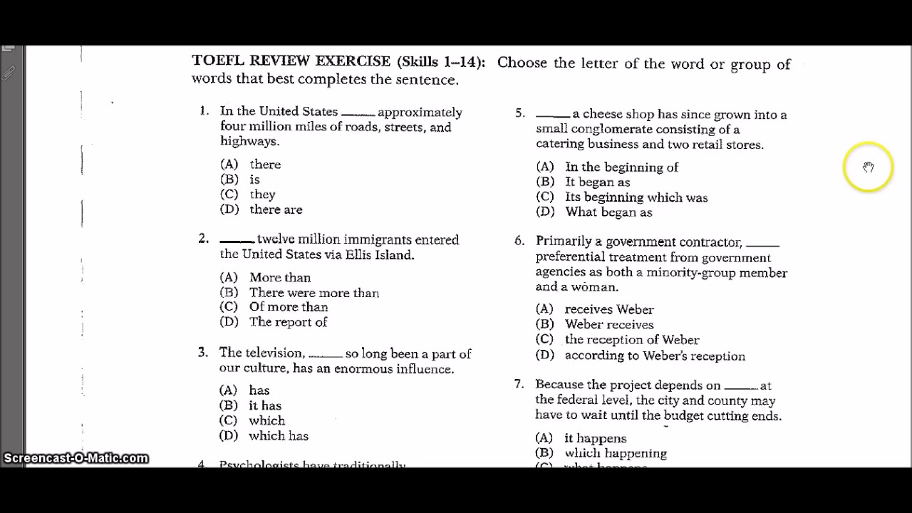 Kunci Jawaban Toefl Section 2 Structure And Written ...