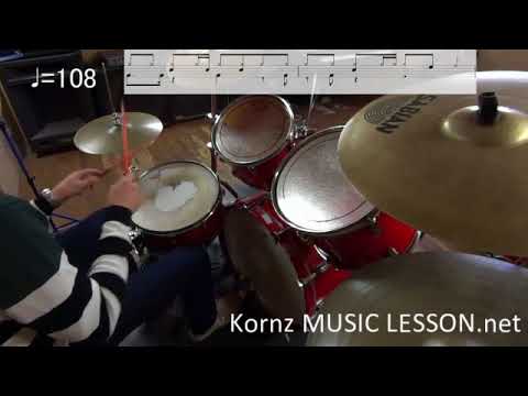 ドラムレッスン　Mighty Long Fall Aメロ　リズムパターン