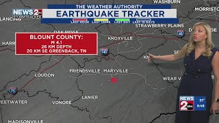4.1 magnitude earthquake reported in Blount County, TN