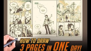 CAN YOU DRAW 3 PAGES IN ONE DAY? PRO Comic artist secrets! #comics #comicartist