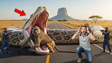 Heroic Rescue Team Saves Mother Baboon from Giant Python Attack 🐒🐍🔥