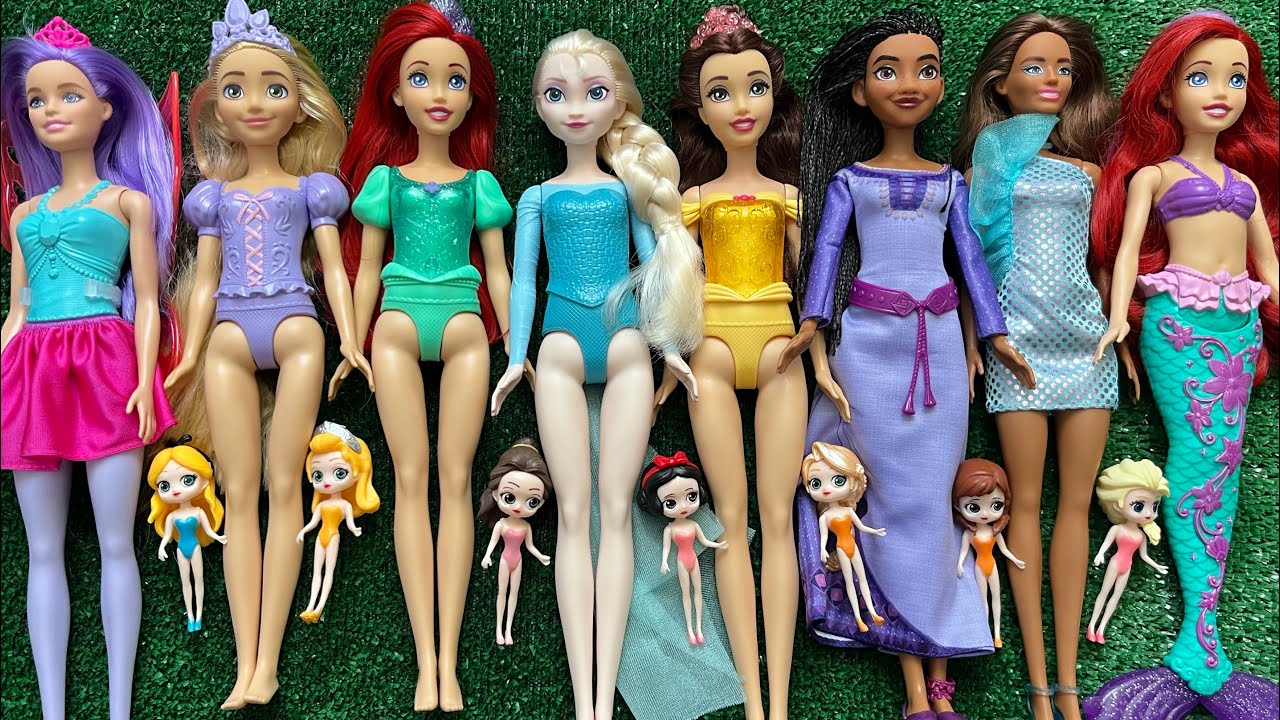 Disney Princess Doll Makeover ~ DIY Miniature Ideas for Barbie   Wig, Dress, Faceup, and More! DIY 4