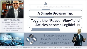Toggle Firefox Reader View for Amazing Readability - Real Estate Success - #KeySuccessIdeas