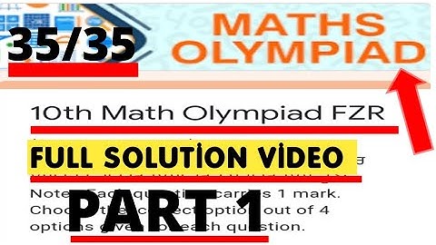 pseb class 10th (math Olympiad part 1) full solution video