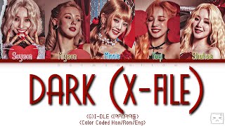 (G)I-DLE [(여자)아이들] - DARK (X-FILE) Lyrics (Color Coded Han/Rom/Eng) Resimi