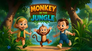 Monkey in the Jungle | Fun Kids Song & Animal Dance | Zooby Toons Nursery Rhyme