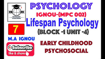 #IGNOU MPC 002|#M. A|#Lifespan Psychology|#Early Childhood Psychosocial|#Block 1|#Unit 4