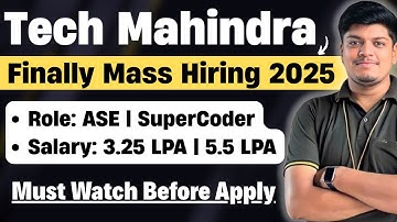 🔥Tech Mahindra Finally ASE, SuperCoder Mass Hiring | Must Watch Before Apply | TechM 2025 Hiring