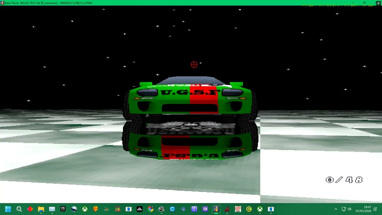 MAME 288 = NAMCO - RAVE RACER GREEN CAR 5 RIDGE RACER SHORT