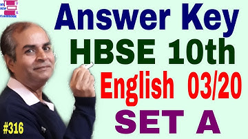 Haryana Board solved class 10th English Set A answer key March 2020 by Vijay Kumar