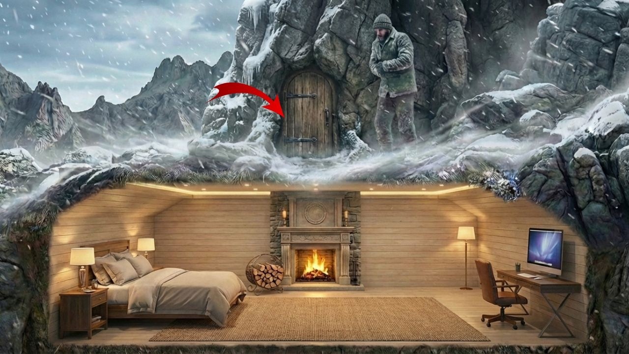 Building a Warm & Cozy Shelter in 3 days | Extreme Cold Weather ...