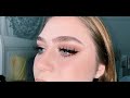 Neutral shimmery eye with winged liner  anastasia soft glam palette