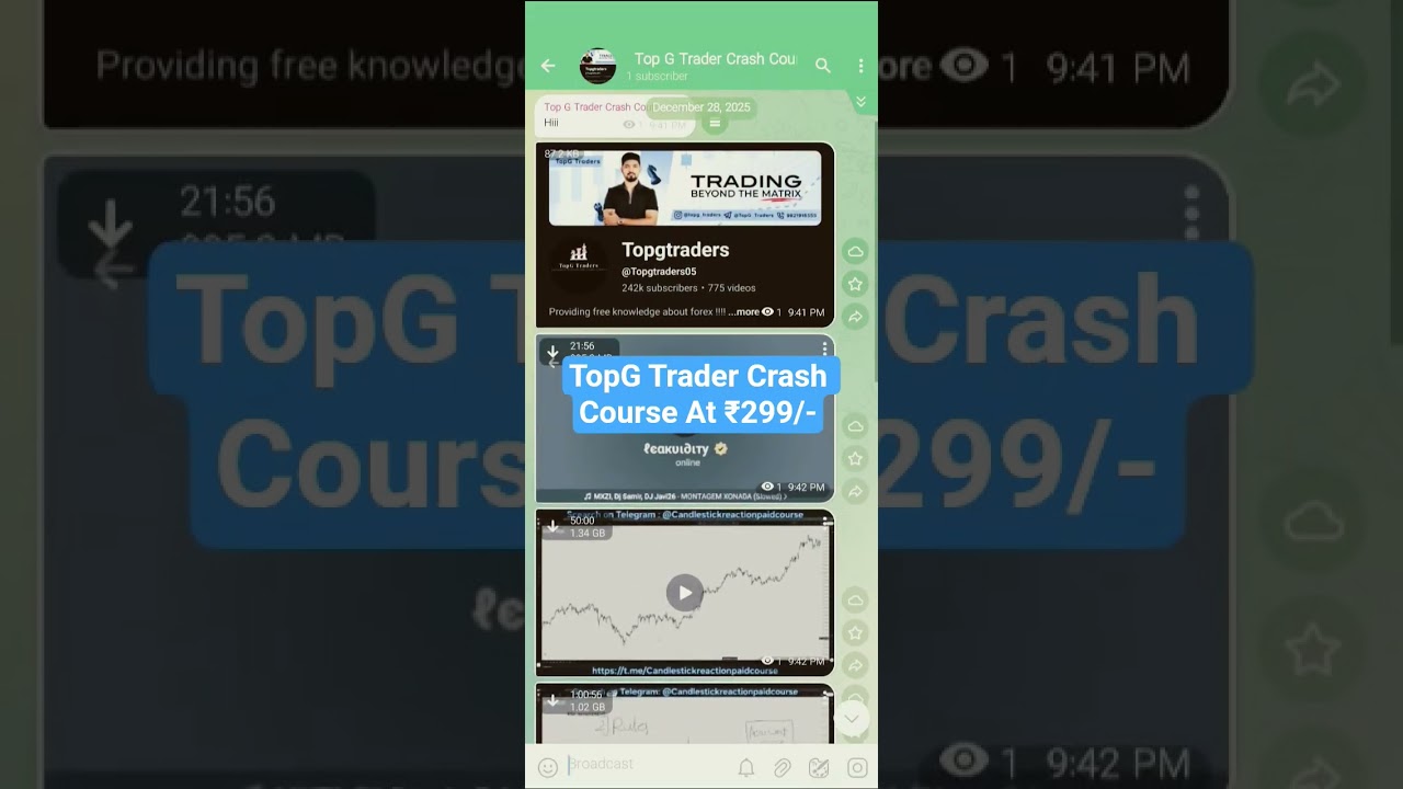 TopG Trader Crash Course 2025 full course at 299/- leaked!! TopG Trader best course 