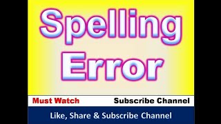 Spelling Error | MCQ based spelling error questions with answer key | delhi polytechnic english 2019