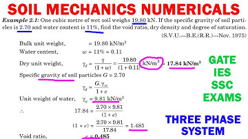 soil mechanics numerical | three phase system numerical | soil mechanics solved problem | GATE civil