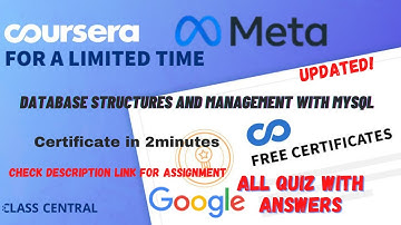 Database Structures and Management with MySQL,(week1-4) All Quiz Answers.#coursera #learning #quiz