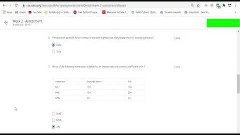 Portfolio and Risk Management Coursera Answers Week 1-4 | Indian School of Business