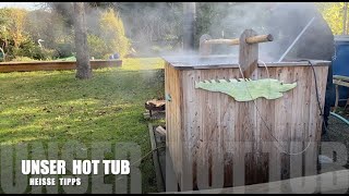 Unser HOT TUB   heiße Tipps   Poolbau Teil 2  our wood fired hot tub