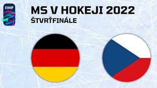 Česko vs Německo (mistrovství světa v Hokeji 2022 Sestřih)