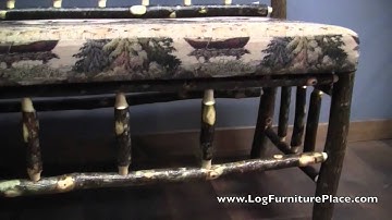 Hickory Log Bench with Back from the Hickory Lake collection