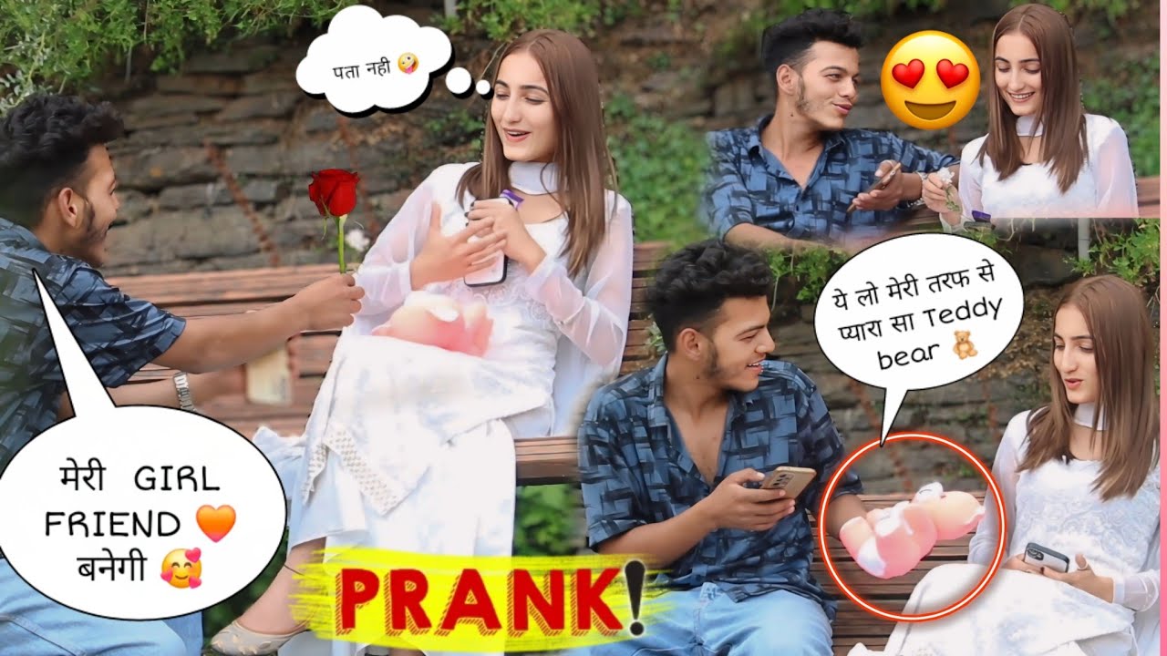 cute Ladki Ko flower 🌹 teddy bear🧸 aur chocolate🍫 dekar Kiya live propose