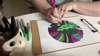 ASMR Art, Drawing the Heart Chakra Mandala, Time Lapse, Sharpie Marker Artist