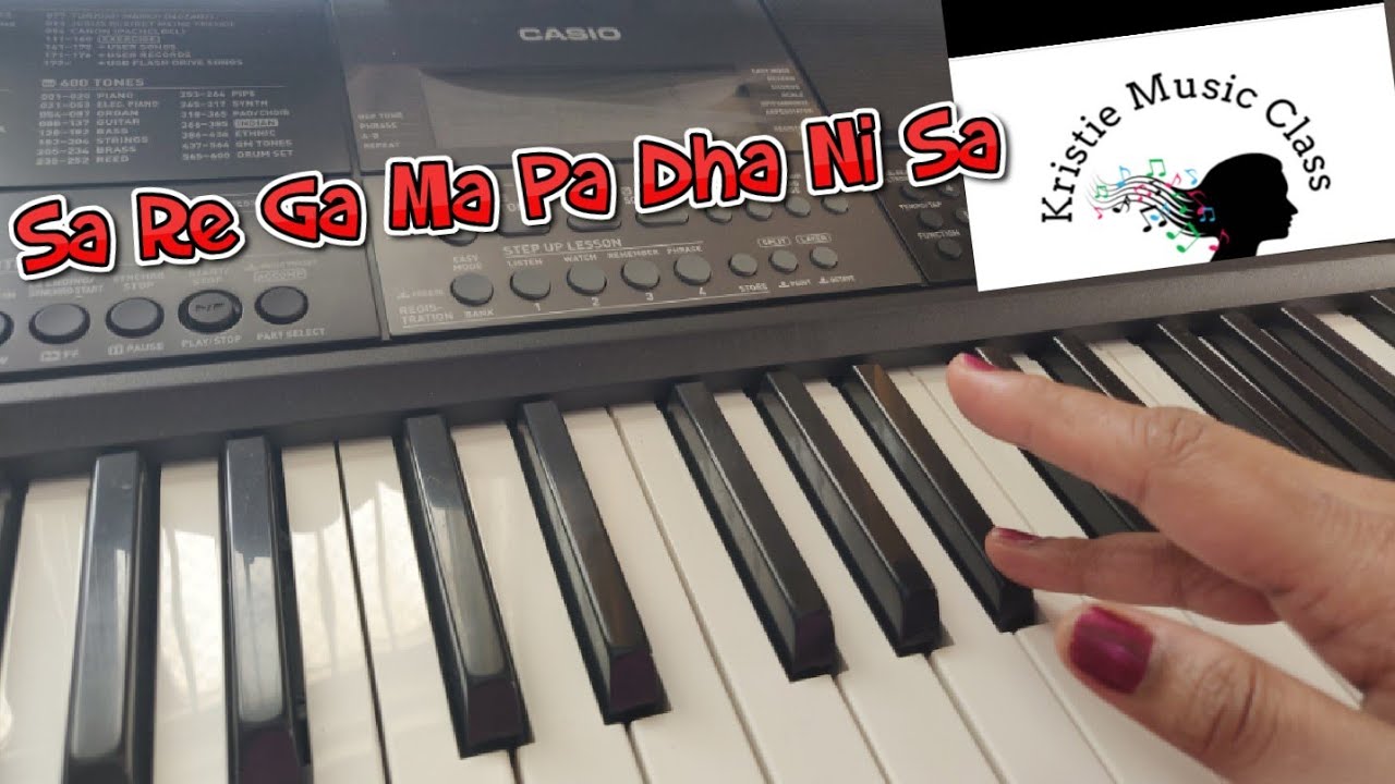 Piano Lesson 1 Beginner Sargam Sa Re Ga Ma Pa Dha Ni Sa Kristie Youtube