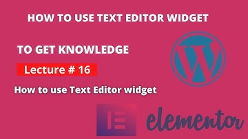 Text editor element in elementor page builder