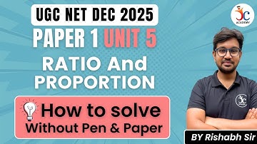 DI Series Part 2 | Ratio and Proportion Basics & Questions | UGC NET Unit 5 Mathematical Reasoning 