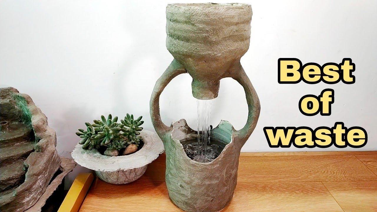 How to make amazing cemented waterfall fountain water fountain best of