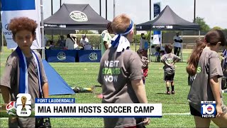 Soccer legend Mia Hamm hosts youth soccer camp in Fort Lauderdale
