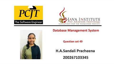 49. Database Management System | Task 49 | 1st Year | Java Institute