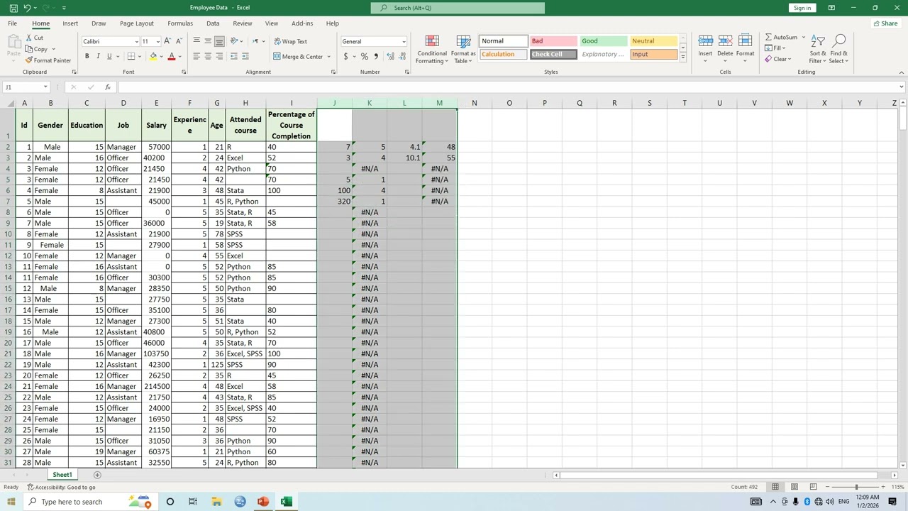 Data management and analysis by Excel 