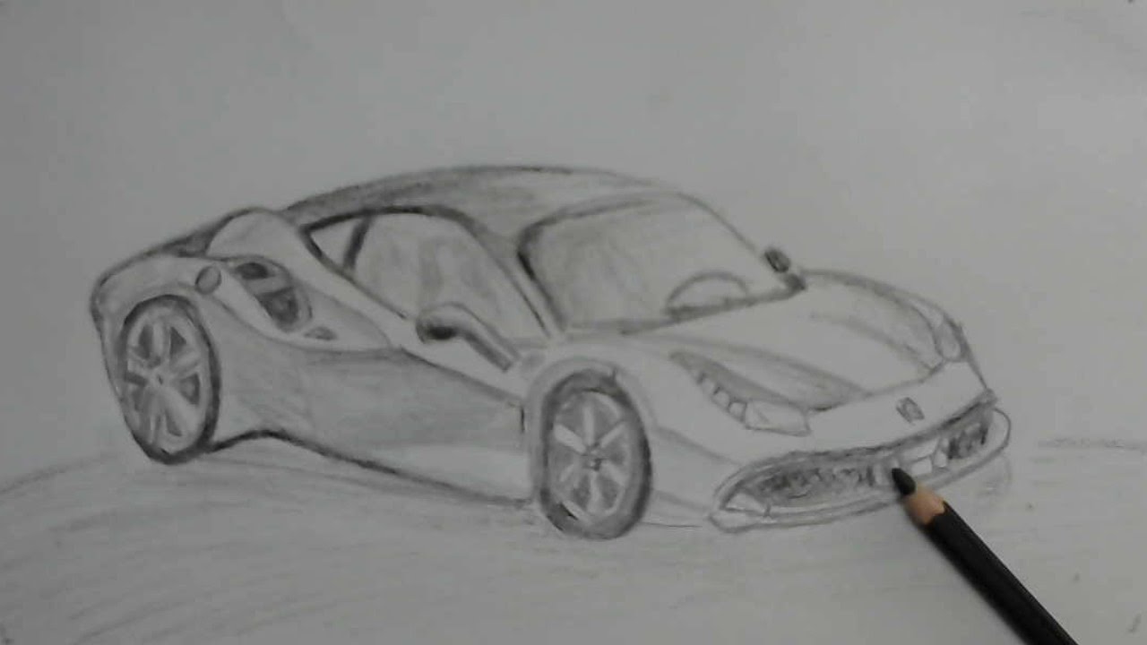 Speed Drawing Ferrari Easily Tutorial for Beginners | KRISHNA KUMAR.R