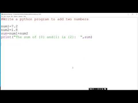 Python Program to add two numbers - YouTube