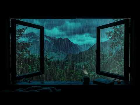 Rain on Window for 3 Hours 🌧️ Fall Asleep in 3 Minutes to Heavy Rain & Thunder in a Cozy Room