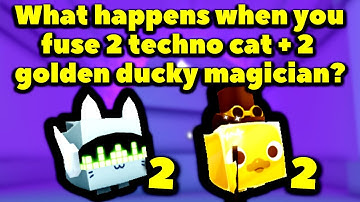 What happens when you fuse 2 techno cat and 2 golden ducky magician? (Pet Simulator X - Steampunk)