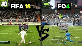 FIFA ONLINE 4 vs FIFA 18 Gameplay Comparison (Free kicks - penalty....) :O !!