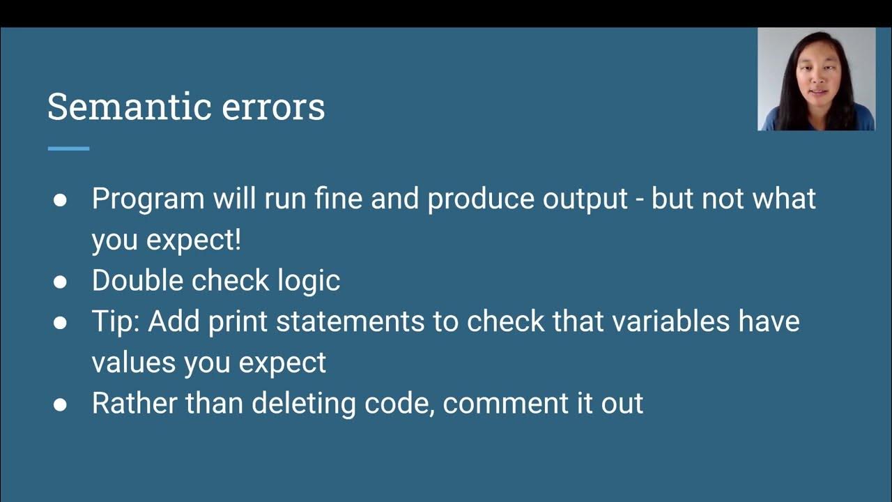 Semantic Errors - YouTube