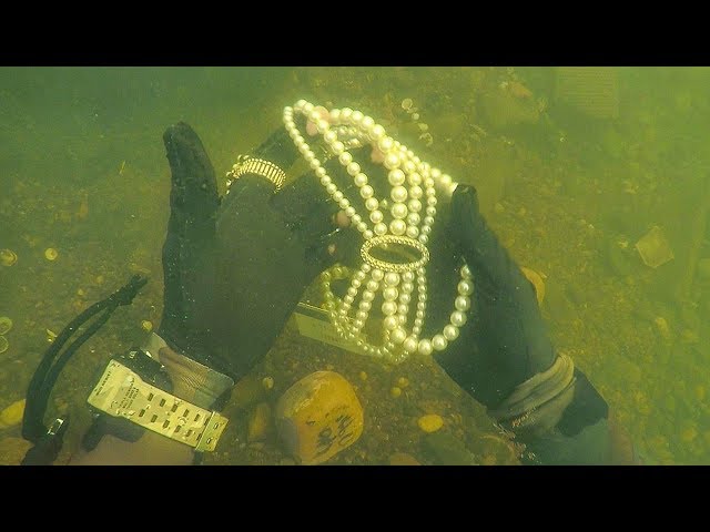 Found Jewelry Underwater in River While Scuba Diving for Lost Valuables! (Unbelievable) class=