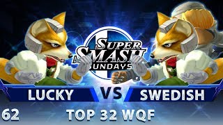 SSS 62 - Lucky (Fox) vs. Swedish Delight (Sheik/Fox) - SSBM Top 32 Winners Quarters - Smash Melee