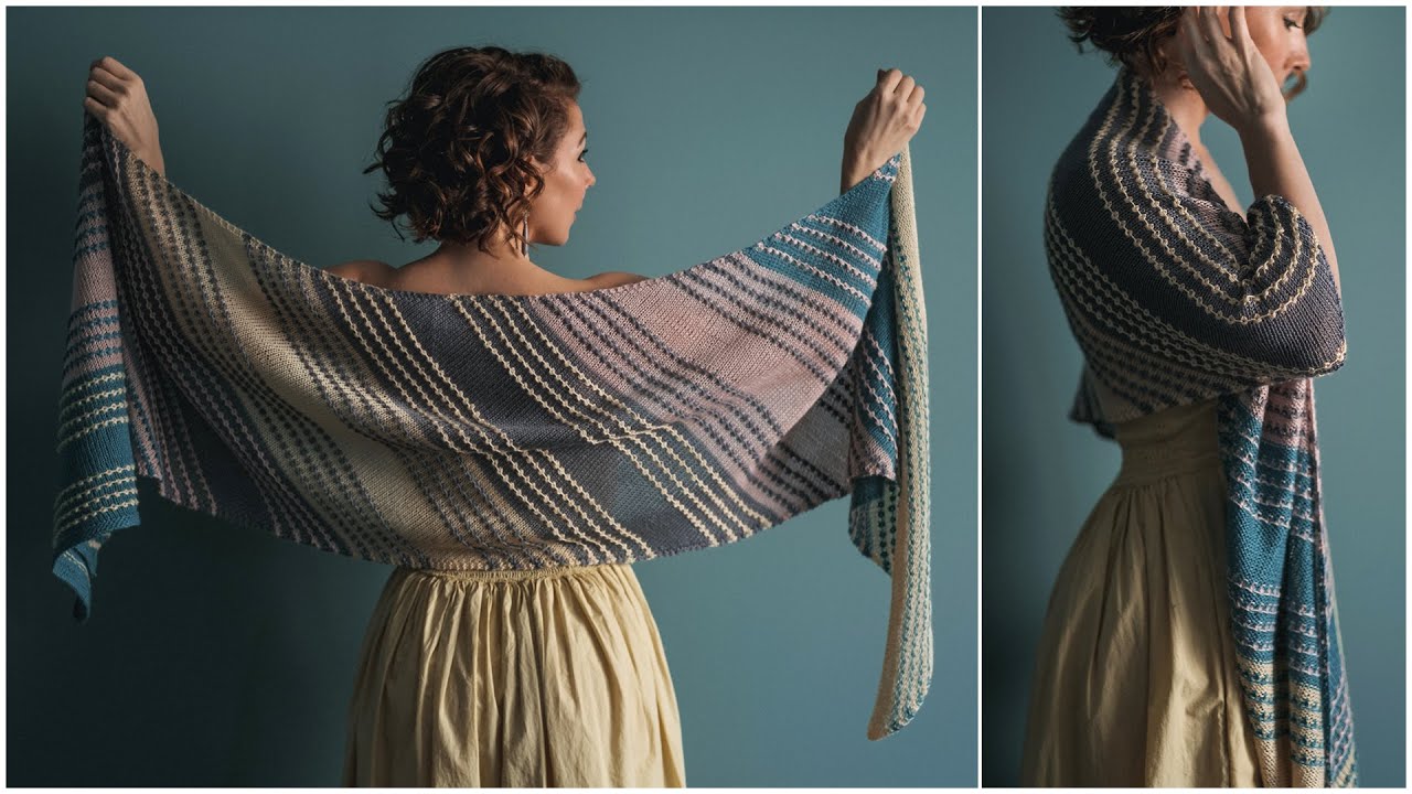 Как связать этот узор косой шаль для начинающих!