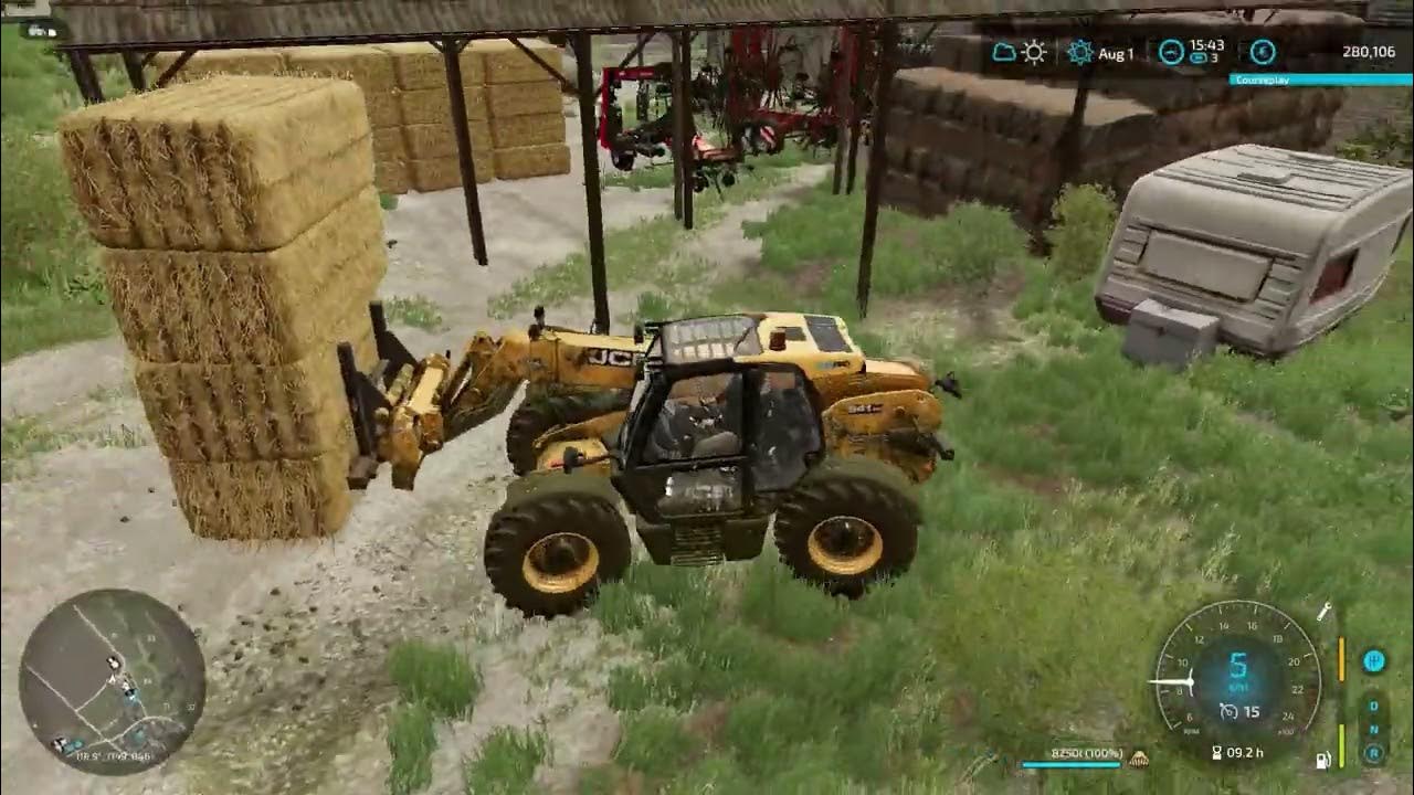 still storing straw bales (calmsden farm) 115 Farming Simulator 22 FS22 timelase YouTube